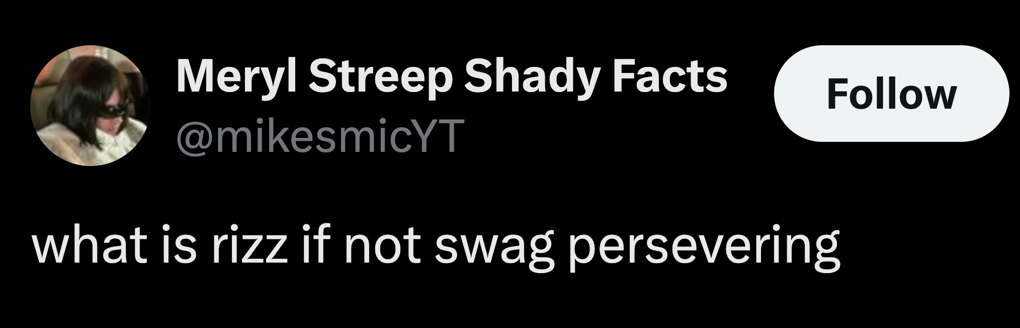 pest - Meryl Streep Shady Facts what is rizz if not swag persevering